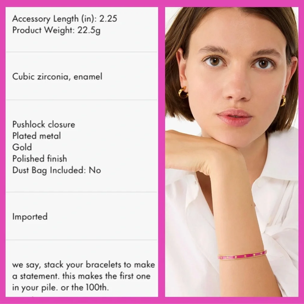 Kate Spade Gold and Pink Spade Bracelet - Picture 2 of 5